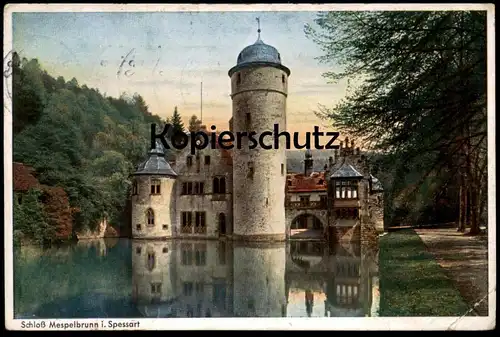 ALTE POSTKARTE SCHLOSS MESPELBRUNN SPESSART 193x Wasserschloss moated castle chateau entouré d'eau AK cpa postcard