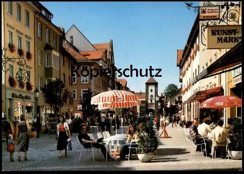 POSTKARTE VILLINGEN-SCHWENNINGEN RIETSTRASSE REKLAME STUTTGARTER HOFBRÄU BIER beer Langnese Coca Cola Coke Cocacola
