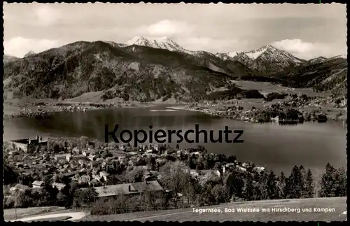 ÄLTERE POSTKARTE TEGERNSEE BAD WIESSEE MIT HIRSCHBERG UND KAMPEN Ansichtskarte AK postcard cpa