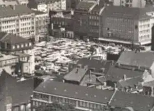 ÄLTERE POSTKARTE BLICK AUF DÜSSELDORF PANORAMA TOTALANSICHT Markt marché market Ansichtskarte AK cpa postcard