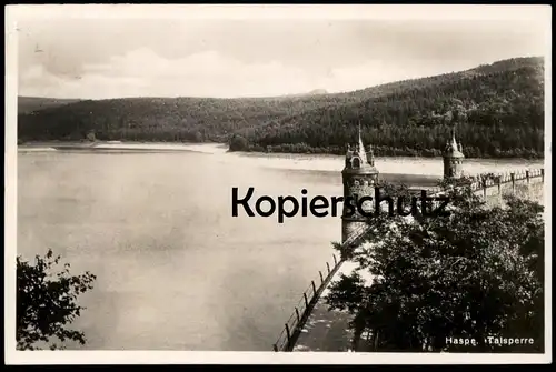 ALTE POSTKARTE TALSPERRE HAGEN HASPE 1929 barrier lake barrage réservoir cpa postcard AK Ansichtskarte