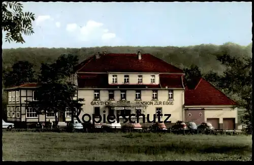 ÄLTERE POSTKARTE HARDEHAUSEN BEI SCHERFEDE GASTHAUS H. VARLEMANN Warburg Autos VW Volkswagen Käfer Opel postcard cpa