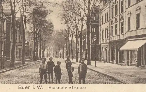 ALTE POSTKARTE GELSENKIRCHEN BUER ESSENER STRASSE ESSENERSTRASSE KINDER Schüler enfants pupil Ansichtskarte cpa postcard