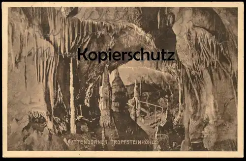 ALTE POSTKARTE ATTENDORNER TROPFSTEINHÖHLE ARKADENGANG Attendorn 1928 Höhle cave grotte Verlag Biggetaler Kalkwerke