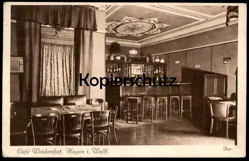 ALTE POSTKARTE HAGEN IN WESTFALEN CAFÉ WEIDENHOF 1928 Theke Inh. Wilhelm Piepenstock Ansichtskarte AK cpa postcard
