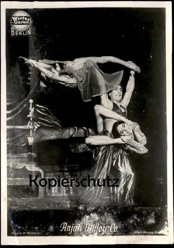 ALTE POSTKARTE BERLIN ZIRKUS WINTERGARTEN ANJAH WILLEY 1943 Autogramm Breslau Akrobat acrobat circus Cirque Unterschrift