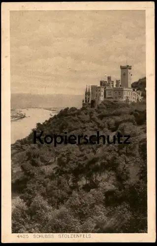 ALTE POSTKARTE SCHLOSS STOLZENFELS KOBLENZ AM RHEIN Burg castle chateau Kupfertiefdruck Ansichtskarte cpa postcard AK