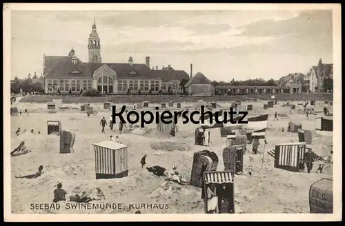 ALTE POSTKARTE SWINEMÜNDE KURHAUS 1927 Swinoujscie Uznam Wolin Pommern Polen polska Ansichtskarte cpa postcard