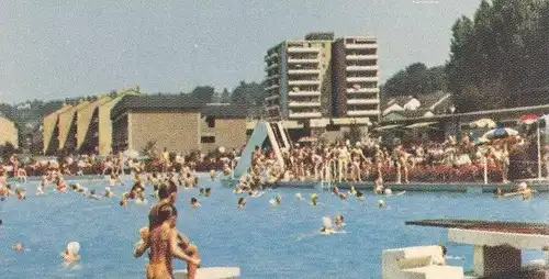 ÄLTERE POSTKARTE LEICHLINGEN RHEINLAND FREIBAD AM STADTPARK RODERBIRKEN REALSCHULE NRW AK Ansichtskarte cpa postcard