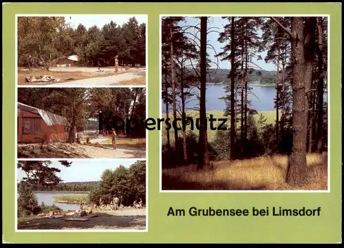 ÄLTERE POSTKARTE GRUBENSEE BEI LIMSDORF KREIS BEESKOW STORKOW Brandenburg Zelt tent tente Camping AK Ansichtskarte cpa