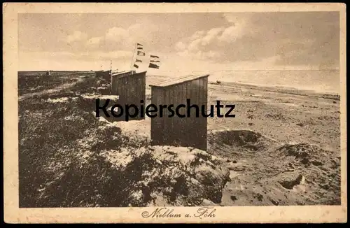 ALTE POSTKARTE NIEBLUM AUF FÖHR Umkleiden am Strand Insel beach plage Ansichtskarte AK cpa postcard