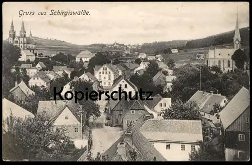 ALTE POSTKARTE GRUSS AUS SCHIRGISWALDE PANORAMA Serachow Schirgiswalde-Kirschau Ansichtskarte AK postcard cpa
