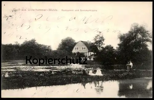 ALTE POSTKARTE GRUSS AUS UNTERHAMMER-MÜHLE SOMMERFRISCHE Luckau ? Regnitzlosau ? Unterhammermühle Ansichtskarte AK cpa