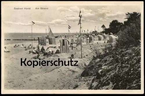 ALTE POSTKARTE SEEBAD HORST AM STRAND Pommern Niechorze Polen Poland Polska beach plage AK Ansichtskarte postcard cpa