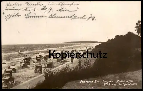 ALTE POSTKARTE BRUNSHAUPTEN HOHES UFER BLICK AUF HEILIGENDAMM Kühlungsborn AK Ansichtskarte cpa postcard