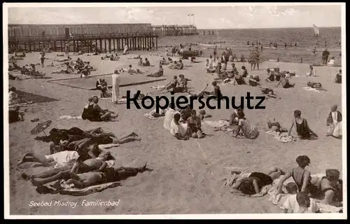 ALTE POSTKARTE MISDROY FAMILIENBAD MIEDZYZDROJE STRAND Bad Bademode bathing suit swimwear Ansichtskarte AK postcard