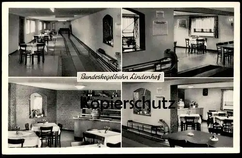 ALTE POSTKARTE WARSTEIN BUNDESKEGELBAHN LINDENHOF Kegel kegeln jeu de quilles quille ninepins Ansichtskarte cpa postcard