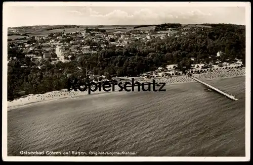 ALTE POSTKARTE OSTSEEBAD GÖHREN RÜGEN ORIGINAL-FLIEGERAUFNAHME 1934 Luftbild Totalansicht Ansichtskarte AK postcard cpa