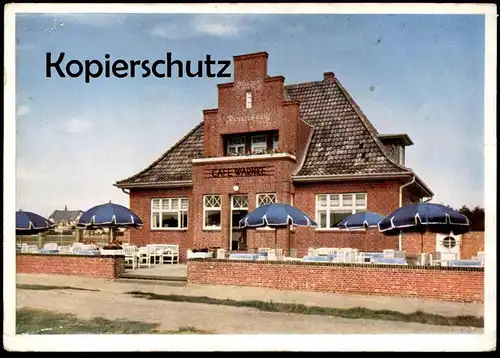 ALTE POSTKARTE WYK AUF FÖHR CAFÉ WARNKE Südstrand Haus Rennberg Ansichtskarte AK postcard cpa Insel