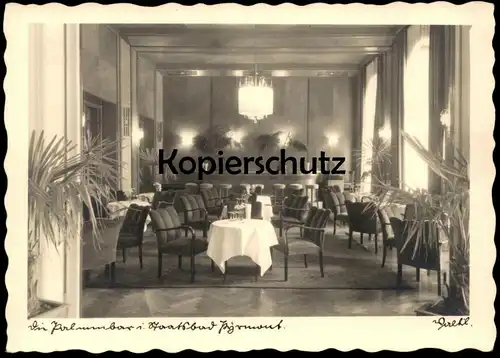 ALTE POSTKARTE BAD PYRMONT DIE PALMENBAR IM STAATSBAD 1949 BAR PALMEN SESSEL Ansichtskarte AK postcard cpa