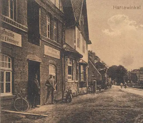 ALTE POSTKARTE HARSEWINKEL WESTFALEN BAHNHOFSTRASSE GASMÜHLE SEPPELFRICKE & VIEHMEYER Ansichtskarte AK postcard cpa