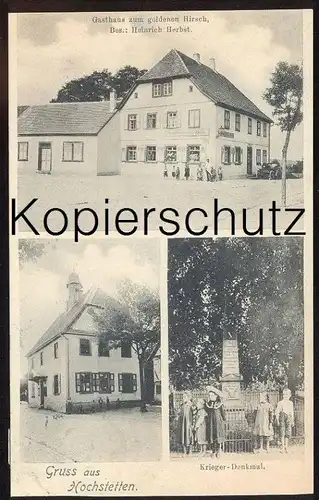 ALTE POSTKARTE GRUSS AUS HOCHSTETTEN  GASTHAUS ZUM GOLDENEN HIRSCH Hochstetten-Dhaun b. Kirn-Land Bad Kreuznach postcard