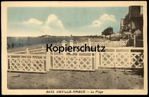 ALTE POSTKARTE URVILLE-HAGUE LA PLAGE 1940 Urville-Nacqueville Strand beach Ansichtskarte AK cpa postcard