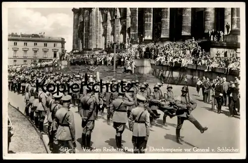ALTE POSTKARTE BERLIN EHRENKOMPANIE GENERAL VON SCHLEICHER Parade military music Musikkapelle uniform postcard Kompanie