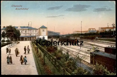 ALTE POSTKARTE CHEMNITZ HAUPTBAHNHOF Bahnhof Zug Waggon Züge station gare train postcard cpa Ansichtskarte AK