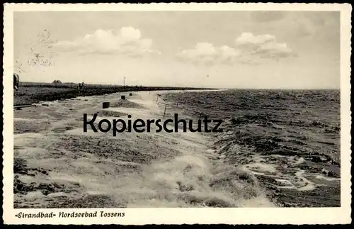 ÄLTERE POSTKARTE STRANDBAD TOSSENS Butjadingen Burhave b. Nordenham Meer Wellen sea swell mouvement de la mer postcard