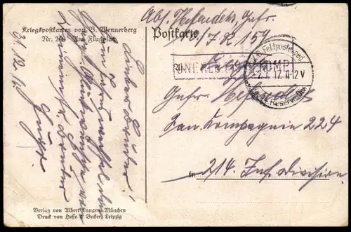 ALTE KÜNSTLER POSTKARTE AM FLUGPLATZ SIGN. BRYNOLF WENNERBERG Luftstreitkräfte 1. Weltkrieg postcard cpa Feldpost AK