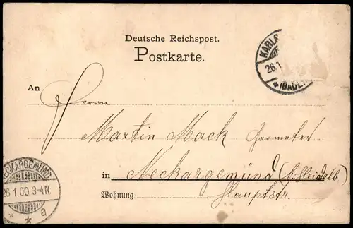 ALTE POSTKARTE GRUSS AUS KARLSRUHE FREIW. SANITÄTS-KOLONNE ambulance dog Hund chien ambulancier red cross Rotes Kreuz