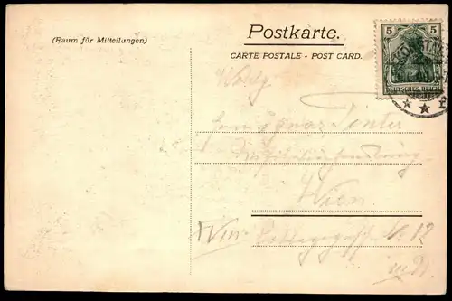 ALTE POSTKARTE GRUSS VOM XI. VERKEHRSBEAMTENFEST IN KONSTANZ 1906 sig. Wieber Post Telefon Zoll Lokomotive duty postcard