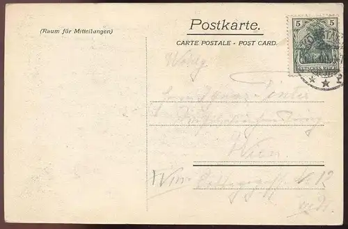 ALTE POSTKARTE GRUSS VOM XI. VERKEHRSBEAMTENFEST IN KONSTANZ 1906 sig. Wieber Post Telefon Zoll Lokomotive duty postcard