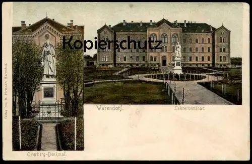 ALTE POSTKARTE WARENDORF LEHRERSEMINAR OVERBERG DENKMAL Seminar Schule school monument Statue Ansichtskarte AK postcard