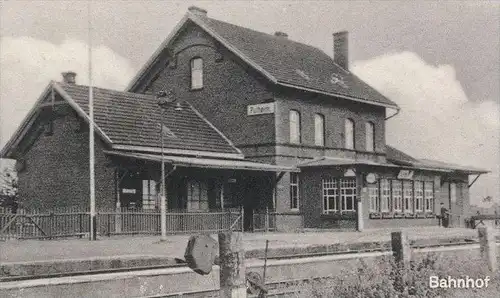 ALTE POSTKARTE GRUSS AUS PULHEIM BEI KÖLN BAHNHOF VENLOERSTRASSE PULHEIMER KONSUM E. GÜTTEN AMT STOMMELN station gare AK