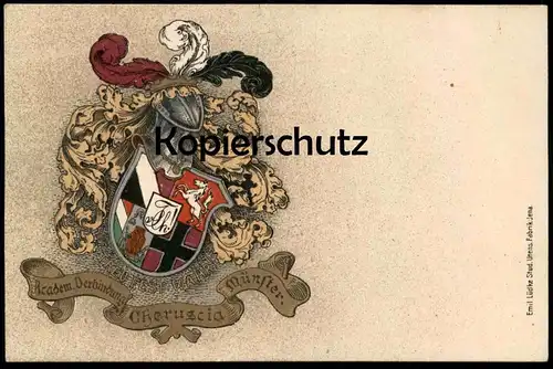 ALTE POSTKARTE MÜNSTER STUDENTICA STUDENTIKA CHERUSCIA TREU FEST WAHR Burschenschaft Ansichtskarte postcard cpa