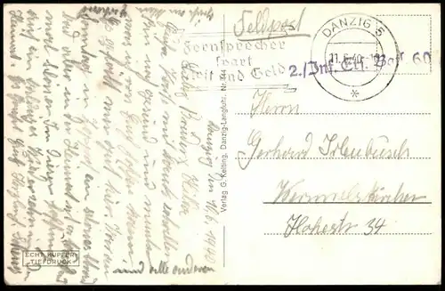ALTE POSTKARTE ZOPPOT SOPOT NORDSTRAND Feldpost Stempel Danzig 5 1940 2. Inf. Ers. Bat. 60 Ansichtskarte AK postcard cpa