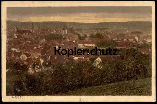 ALTE POSTKARTE ANSBACH BAYERN PANORAMA TOTALANSICHT Gesamtansicht Total Totale Ansichtskarte AK postcard cpa