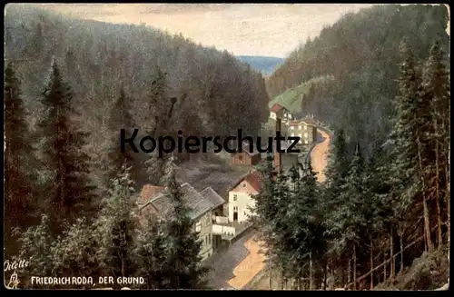 ALTE KÜNSTLER POSTKARTE FRIEDRICHRODA DER GRUND 1911 RAPHAEL TUCK'S OILETTE No. 649 B Ansichtskarte AK postcard cpa