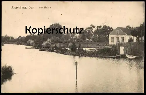 ALTE POSTKARTE ANGERBURG AM HAFEN OSTPREUSSEN 1915 Wegorzewo Ungura Unguris Ansichtskarte AK cpa postcard