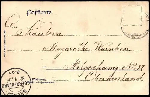 ALTE POSTKARTE GRUSS AUS ROTENBURG WÜMME IN HANNOVER AM NEUEN MARKT ANKUNFTSSTEMPEL BREMEN OBERNEULAND 1904 AK