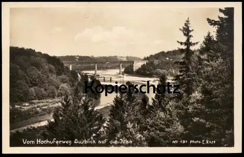 ALTE POSTKARTE HOCHUFERWEG AUSBLICK AUF DIE ISAR MÜNCHEN GRÜNWALD NO. 131 PHOTO E. KOST Ansichtskarte postcard AK cpa