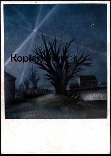 ALTE POSTKARTE NACHTZIELDARSTELLUNG DAS BILD DES KRIEGES AUSSTELLUNG DES LUFTGAUKOMMANDOS VI Berthold Rothmaier 1942