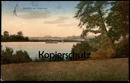 ALTE POSTKARTE EUTIN SEE-BLICK MIT MOTORBOOT 1923 BOOT SCHIFF HOSTEINISCHE SCHWEIZ cpa postcard AK Ansichtskarte