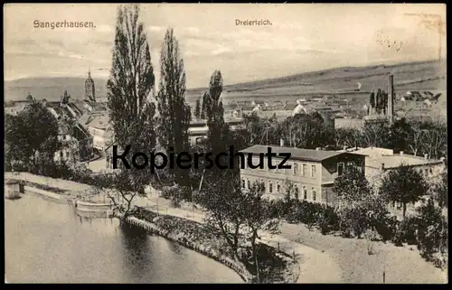 ALTE POSTKARTE SANGERHAUSEN DREIERTEICH 1916 PANORAMA Feldpoststempel cachet Feldpost Ansichtskarte AK cpa postcard