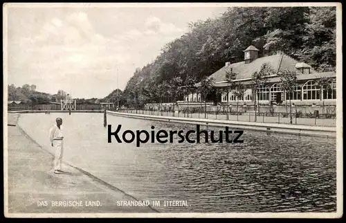 ALTE POSTKARTE STRANDBAD IM ITTERTAL SOLINGEN DAS BERGISCHE LAND SCHWIMMBAD PISCINE SWIMMING POOL BAD BATH Ansichtskarte