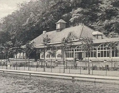 ALTE POSTKARTE STRANDBAD IM ITTERTAL SOLINGEN DAS BERGISCHE LAND SCHWIMMBAD PISCINE SWIMMING POOL BAD BATH Ansichtskarte