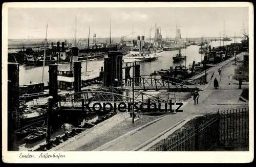 ALTE POSTKARTE EMDEN AUSSENHAFEN Hafen Damper steamship steamer steamboat bateau à vapeur Ansichtskarte postcard cpa AK