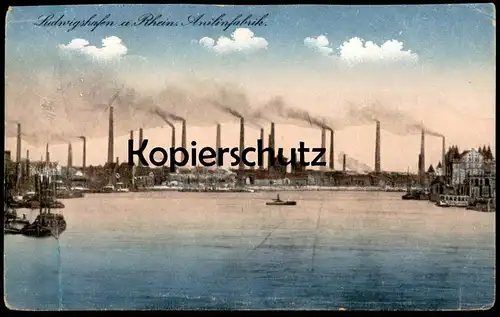 ALTE POSTKARTE LUDWIGSHAFEN AM RHEIN ANILINFABRIK PANORAMA BASF Fabrik Ansichtskarte AK cpa postcard factory